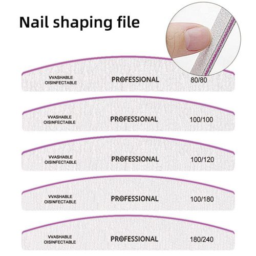 25Pcs Nail Files,100/180 Grit Nail Files Reusable Double Sided Boards Buffer Nail File Nail Tools Professional Nail Files,Suitable for Natural Nails Artificial Nails Acrylic Nails Family Salon