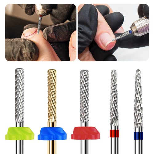 1pcs Tungsten steel nail art boring head remover alloy drill bit dead skin carving tool nail pre-processing rocket head grinding