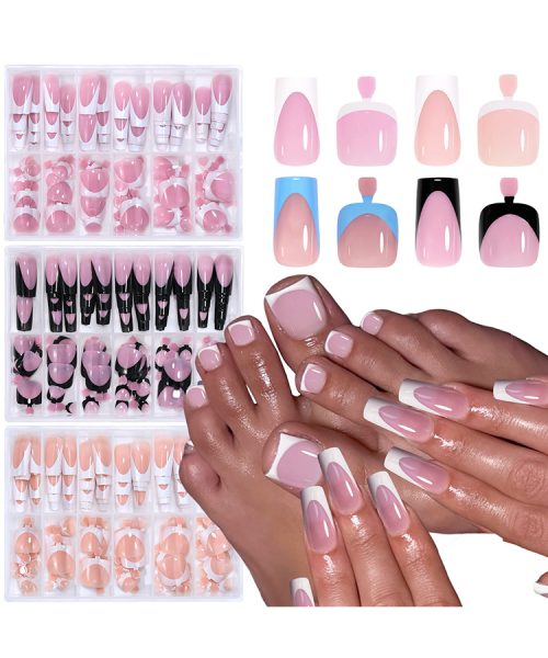 Hot selling wearable nails 144pcs hand and foot nail art finished product stickers false nail set wearable nails