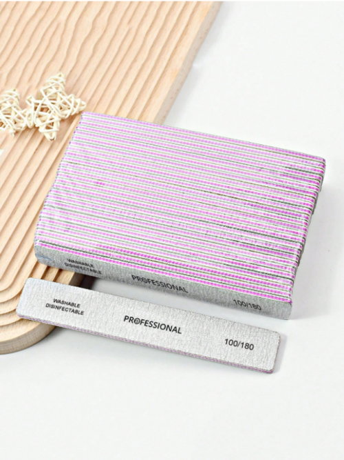 25Pcs Rectangle Nail Files 100/180Double Sided Emery Board Washable Emery Boards Reusable Nail Buffers Manicure Tools For Natural Nails Acrylic Nails Home And Salon Use,Nail Supplies,Nail Tools,Nail Art Tools,Back To School,Nails,Nail Tools For Press On Nails