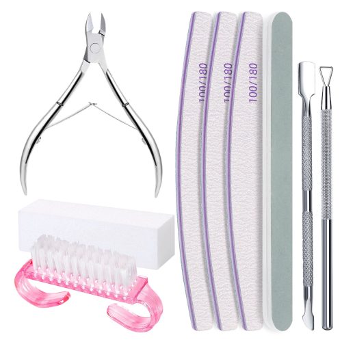 9pcs Nail Care Kit, Nail Files 100/180, Nail Buffer Block, Cuticle Nippers, Cuticle Trimmer, Cuticle Pusher, Nail Tools, Nail Kit, Pedicure & Manicure Tools, Nail Prep Kit, Manicure Kit for Women