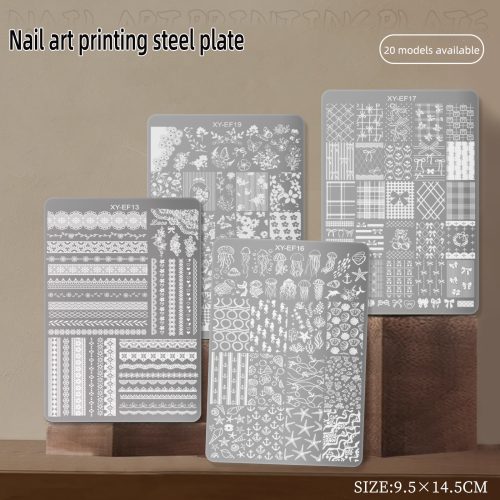 1pc Nail Stamping Plates Stainless Steel Nail Art Stamping Plates Set  Roses,Line,Cartoon Pattern Designs Unscented Manicure Print Tools For Nail Art DesignsGeometry Flowers Nail Art Stamper Plates for DIY Print Manicure Salon Design Gift Supplies 9.5x14.5CM