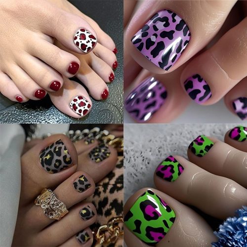 24pcs Hot selling nail stickers collection European and American hot girl style leopard print hot stamping wear nails toenails nail stickers