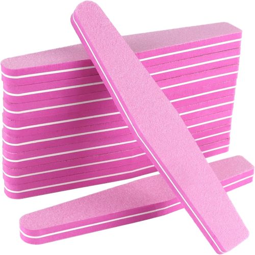 Kachersnowy 100/180 Grit Nail Files and buffers,Double Sided Nail Files,Nail Buffer Block,Fingernail File,Sponge Buffing Nail File,for Acrylic/Natural Nails(Pink)