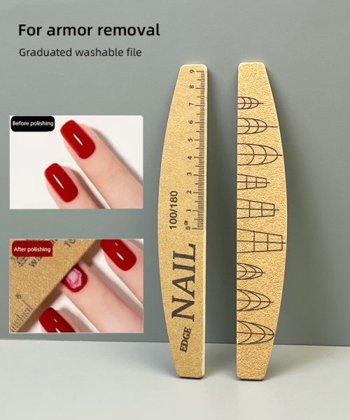 Professional Nail File - Gold Grit Washable Reusable Emery Board for Shaping and Filing